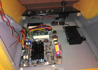 MAME cabinet - motherboard installed